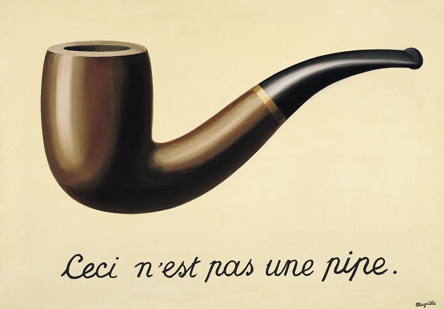 Rene Magritte, Ceci N'est Pas Une Pipe, 1928-1929.  Oil on canvas. Los Angeles County Museum of Art